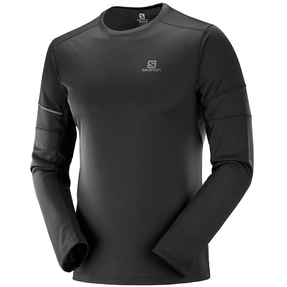 Salomon Israel AGILE LS M - Mens Tops - Black (WOHE-80596)